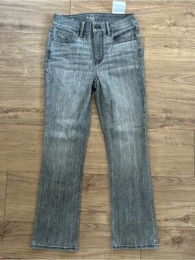 White House Black Market Gray High Rise Boot Crop Stretch Jeans